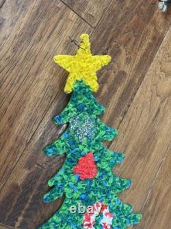 Vintage Popcorn Melted Plastic Christmas Set Of 3 Hanging Christmas Decorations