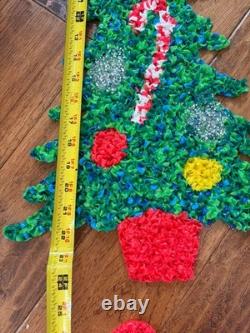 Vintage Popcorn Melted Plastic Christmas Set Of 3 Hanging Christmas Decorations