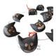 Vintage Primitive Folk Art Halloween Black Cat Face Garland Hand Painted