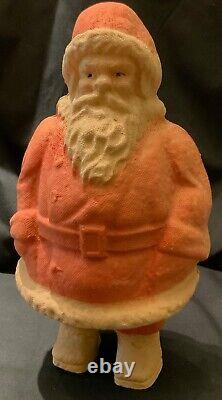 Vintage! Pulp Paper Mache Container Standing Santa