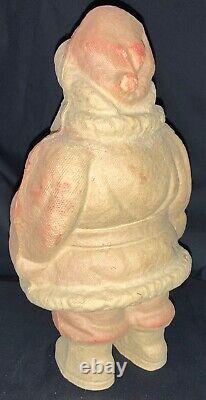 Vintage! Pulp Paper Mache Container Standing Santa