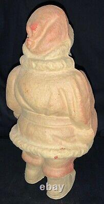 Vintage! Pulp Paper Mache Container Standing Santa