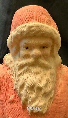 Vintage! Pulp Paper Mache Container Standing Santa