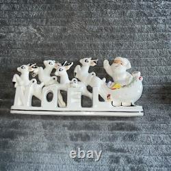 Vintage RELCO Blume Japan NOEL Santa Reindeer Christmas Ceramic Candle Holder Vintage RELCO Blume Japan NOEL Santa Reindeer Christmas Ceramic Candle Holder