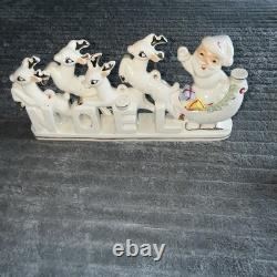 Vintage RELCO Blume Japan NOEL Santa Reindeer Christmas Ceramic Candle Holder Vintage RELCO Blume Japan NOEL Santa Reindeer Christmas Ceramic Candle Holder