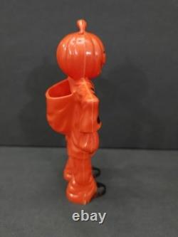 Vintage ROSBRO Hard plastic Halloween Pumpkin Scarecrow Candy Container