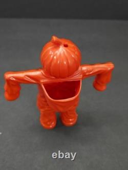 Vintage ROSBRO Hard plastic Halloween Pumpkin Scarecrow Candy Container