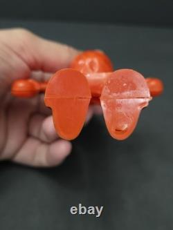 Vintage ROSBRO Hard plastic Halloween Pumpkin Scarecrow Candy Container