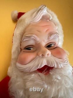 Vintage RUSHTON Star Creation Rubber Face SANTA Claus Christmas Doll White Boots