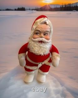 Vintage RUSHTON Star Creation Rubber Face SANTA Claus Christmas Doll White Boots