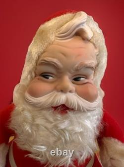Vintage RUSHTON Star Creation Rubber Face SANTA Claus Christmas Doll White Boots
