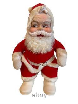 Vintage RUSHTON Star Creation Rubber Face SANTA Claus Christmas Doll White Boots