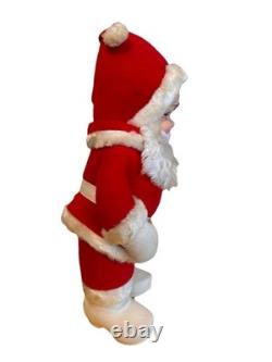 Vintage RUSHTON Star Creation Rubber Face SANTA Claus Christmas Doll White Boots