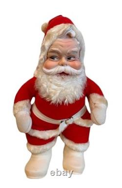 Vintage RUSHTON Star Creation Rubber Face SANTA Claus Christmas Doll White Boots