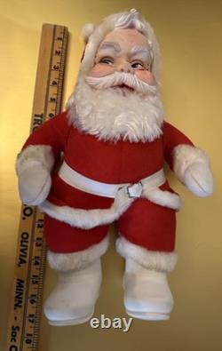 Vintage RUSHTON Star Creation Rubber Face SANTA Claus Christmas Doll White Boots