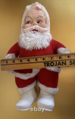 Vintage RUSHTON Star Creation Rubber Face SANTA Claus Christmas Doll White Boots