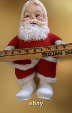 Vintage RUSHTON Star Creation Rubber Face SANTA Claus Christmas Doll White Boots