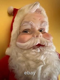 Vintage RUSHTON Star Creation Rubber Face SANTA Claus Christmas Doll White Boots