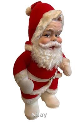 Vintage RUSHTON Star Creation Rubber Face SANTA Claus Christmas Doll White Boots