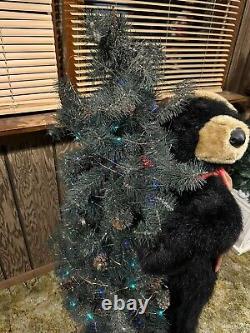 Vintage Rare Christmas Country Bear With Christmas Tree Large