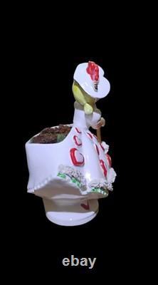 Vintage Relpo Valentine Girl Spaghetti Trim Planter Valentine's Day Decor