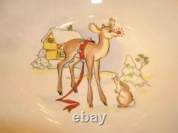 Vintage Retro 1940's Rudolph Plate, Bowl, Cup Mug R. L. M. ROBERT MAY Set Child