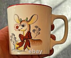 Vintage Retro 1940's Rudolph Plate, Bowl, Cup Mug R. L. M. ROBERT MAY Set Child