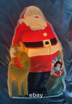 Vintage Santa Claus 20 Plastic Blow Mold with Light Flat Back WORKING