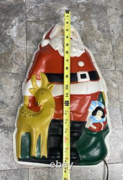 Vintage Santa Claus 20 Plastic Blow Mold with Light Flat Back WORKING