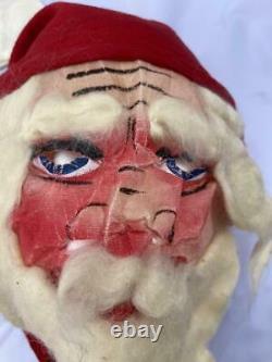 Vintage Santa Claus Costume Adult Handpainted Mesh Face Unique
