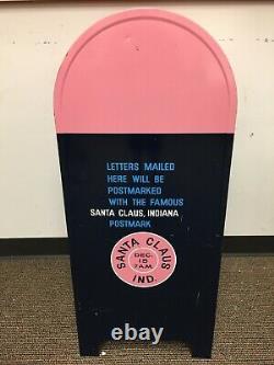 Vintage Santa Mailbox Santa Claus Indiana Metal Promotional Prop VERY RARE 3'H