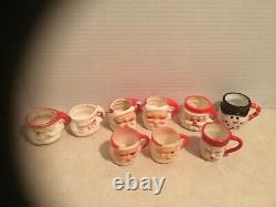 Vintage Santa/Snowman Christmas 2 Mini Mugs Lot of (9) Japan