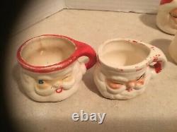 Vintage Santa/Snowman Christmas 2 Mini Mugs Lot of (9) Japan