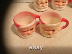 Vintage Santa/Snowman Christmas 2 Mini Mugs Lot of (9) Japan