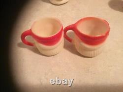 Vintage Santa/Snowman Christmas 2 Mini Mugs Lot of (9) Japan