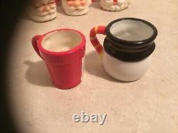 Vintage Santa/Snowman Christmas 2 Mini Mugs Lot of (9) Japan