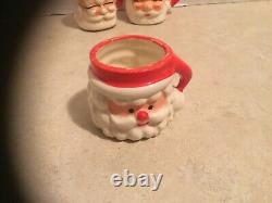 Vintage Santa/Snowman Christmas 2 Mini Mugs Lot of (9) Japan