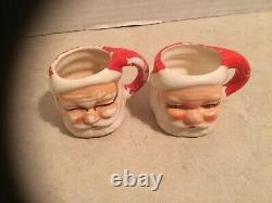 Vintage Santa/Snowman Christmas 2 Mini Mugs Lot of (9) Japan