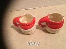 Vintage Santa/Snowman Christmas 2 Mini Mugs Lot of (9) Japan