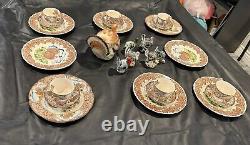 Vintage Set Of 1950's Maruta Ware Thanksgiving Turkey Dinner Ware Japan