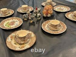 Vintage Set Of 1950's Maruta Ware Thanksgiving Turkey Dinner Ware Japan