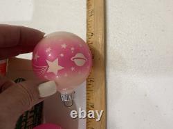 Vintage Shiny Brite Unsilvered Stenciled Striped Shiny Brite Box Hard To Find DZ