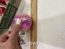 Vintage Shiny Brite Unsilvered Stenciled Striped Shiny Brite Box Hard To Find DZ