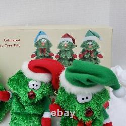 Vintage Singing Trio of Christmas Trees Animated Singing Rocking Around