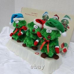 Vintage Singing Trio of Christmas Trees Animated Singing Rocking Around