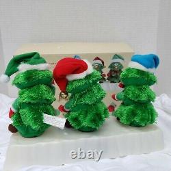 Vintage Singing Trio of Christmas Trees Animated Singing Rocking Around