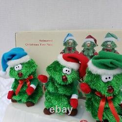 Vintage Singing Trio of Christmas Trees Animated Singing Rocking Around