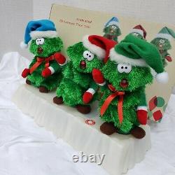 Vintage Singing Trio of Christmas Trees Animated Singing Rocking Around