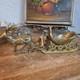 Vintage Solid Brass Reindeer And Sleigh Christmas Holiday 10