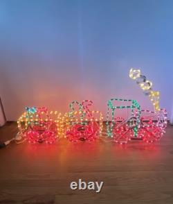 Vintage Sylvania Santa's Train Rope Light Sculpture Christmas Decoration With Box